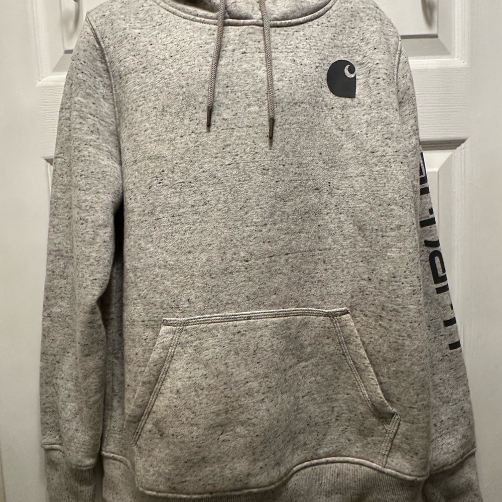 Carhartt Heather Gray Kids Pullover Hoodie with Chest Logo